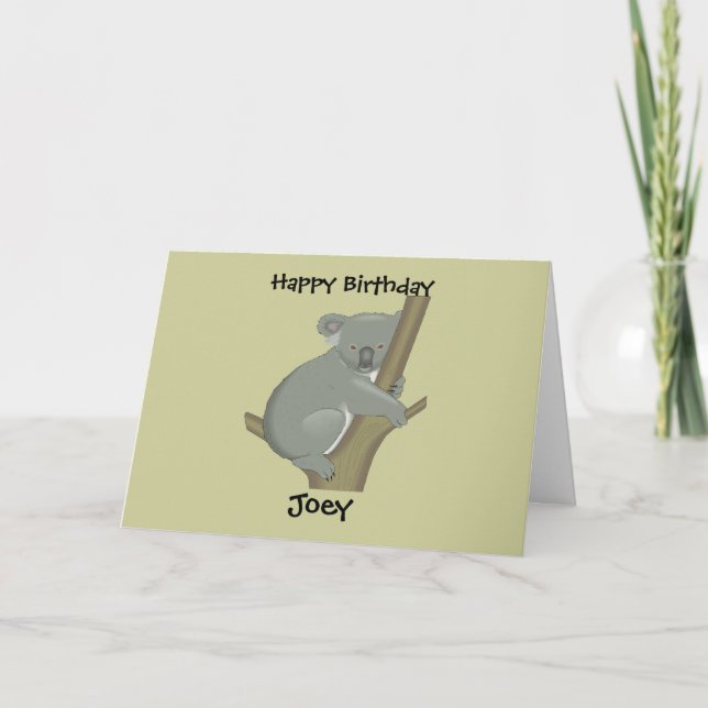 Carte d'anniversaire Koala pour enfant personnalis (Devant)