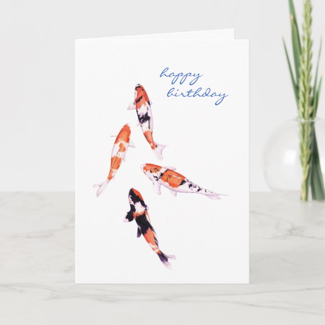 Carte d'anniversaire Koi flottante (Devant)