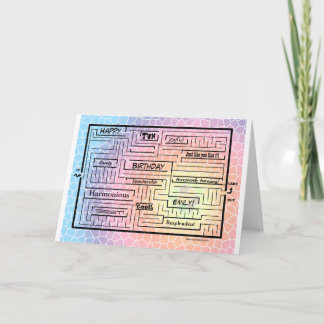 Carte d'anniversaire/labyrinthe pour Emily (person