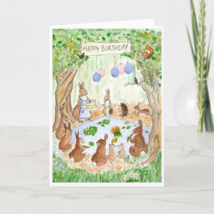 Carte d'anniversaire 'Lapin Rabbits'