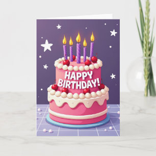 Carte d'anniversaire Lavande Star