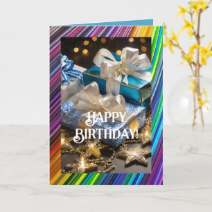 Carte d'anniversaire LGBTQ, carte de voeux pliée d