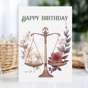Carte d'anniversaire Libra zodiac
