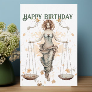 Carte d'anniversaire Libra zodiac