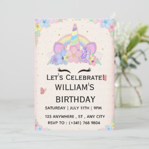 Carte d'anniversaire licorne imprimable   Téléchar