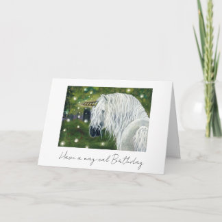 Carte d'anniversaire licorne magique
