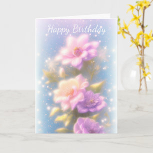 Carte D'Anniversaire Lilac Et Rose