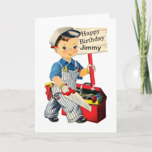 Carte d'anniversaire Little Carpenter Personnalise