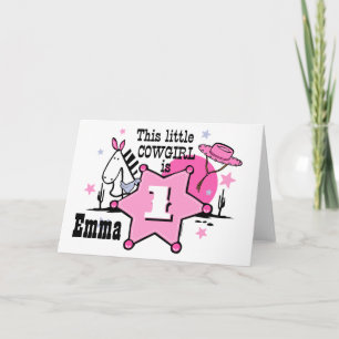 Carte d'anniversaire Little Cowgirl 1st