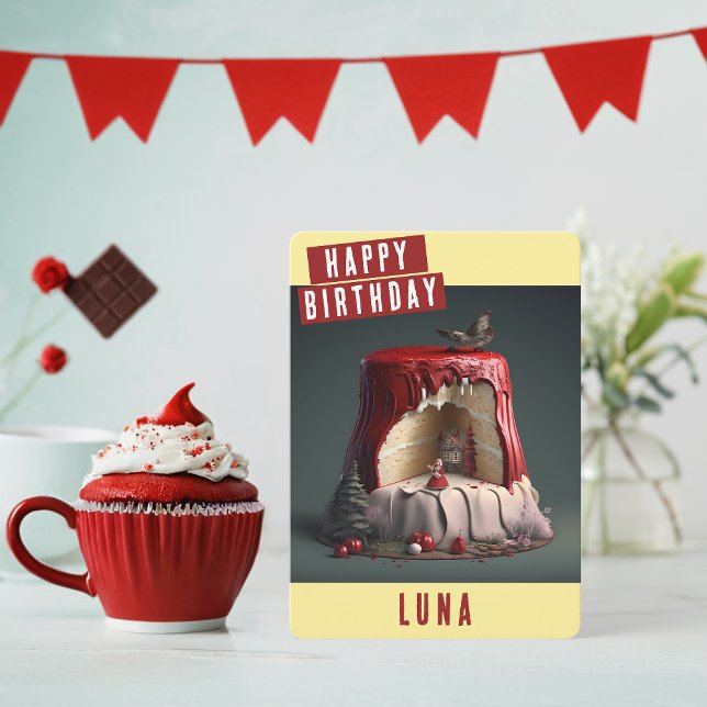 Carte d'anniversaire Little Red Riding Hotte (Créateur téléchargé)