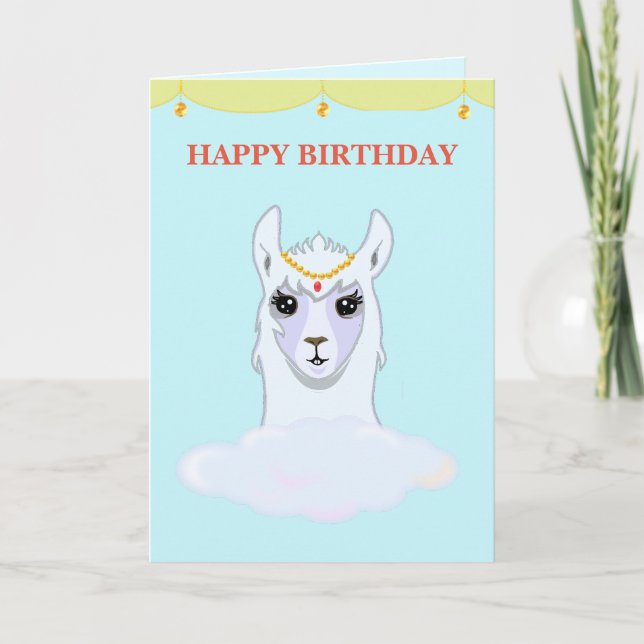 Carte d'anniversaire Llama (Devant)