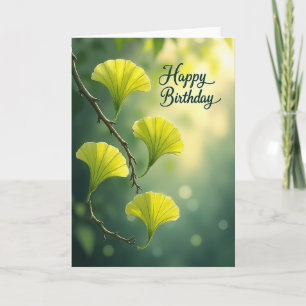 Carte d'anniversaire Luminous Leaf