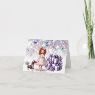 Carte d'anniversaire magique de la petite fille