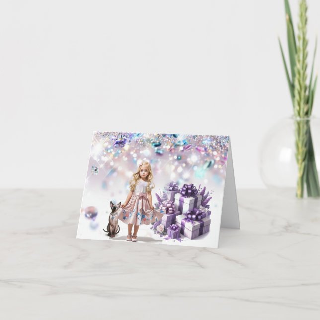 Carte d'anniversaire magique de la petite fille (Devant)