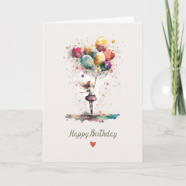 Carte d'anniversaire magique pour une fille magiqu (Devant)