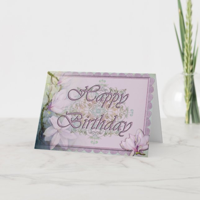 Carte d'anniversaire Magnolia & Lace (Devant)