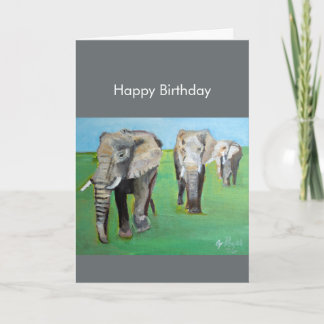 Carte d'anniversaire Majestueux Eléphants