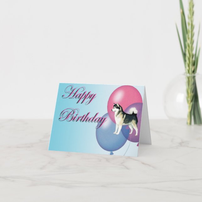Carte d'anniversaire Malamute en Alaska (Devant)