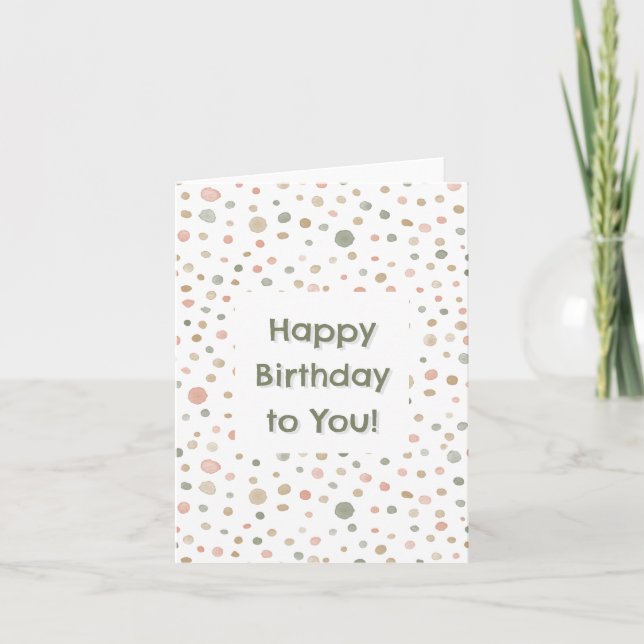 Carte d'anniversaire Mandy Confetti Watercolor Dot (Devant)