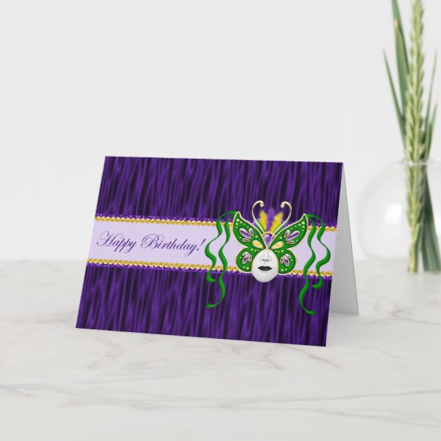 Carte d'anniversaire Mardi Gras (Devant)