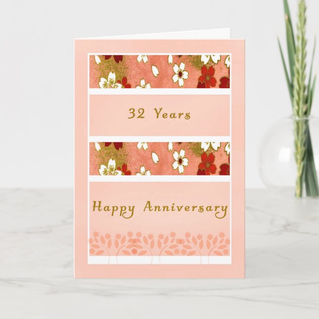 Carte d'anniversaire mariage 32e année (Devant)