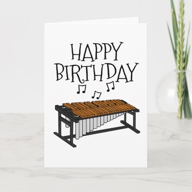 Carte d'anniversaire Marimba Percussionniste Music (Devant)