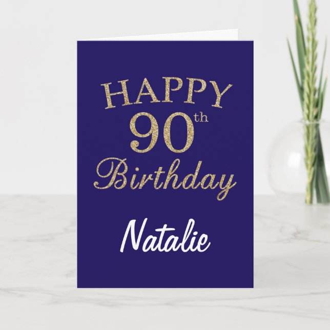 Carte d'anniversaire Marine Blue and Gold Parties  (Devant)