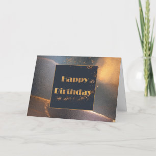 Carte d'anniversaire Marine et Gold Abstrait Ink