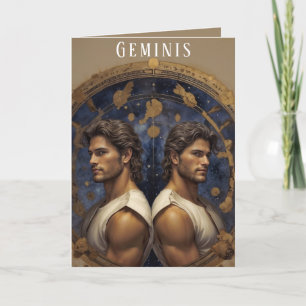 Carte d'anniversaire masculine Geminis