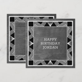 Carte d'anniversaire Masculine Gris en bois modern
