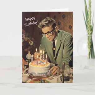Carte d'anniversaire masculine Vintage des années 