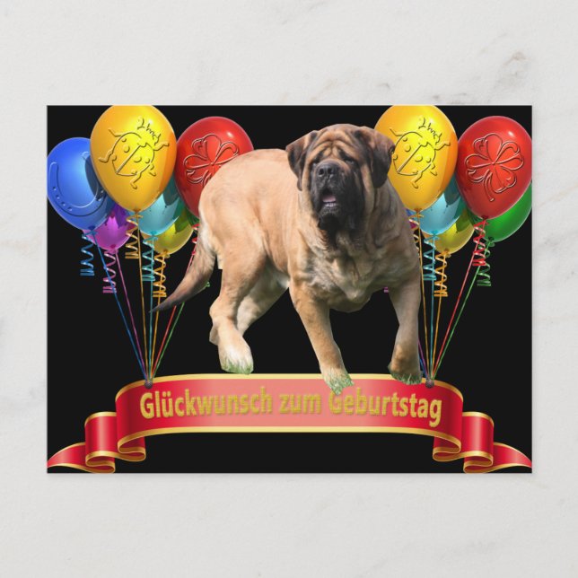 Carte d'anniversaire Mastiff (Devant)