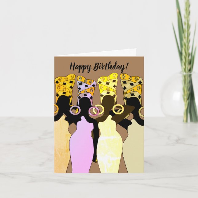Carte d'anniversaire Melanin Queen African America (Devant)
