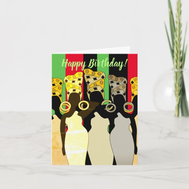 Carte d'anniversaire Melanin Queen African America (Devant)