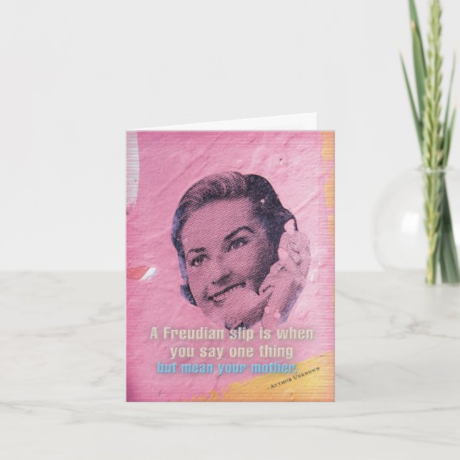 Carte d'anniversaire : Mère (glissement freudien) (Devant)