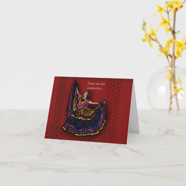 Carte d'anniversaire mexicaine pliée (Fleur jaune)