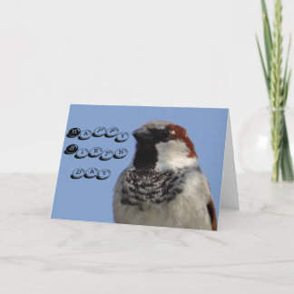 Carte d'anniversaire mignon petit oiseau