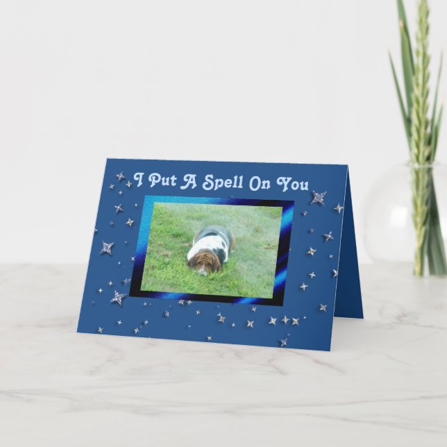 Carte d'anniversaire mignonne avec Basset Hound et (Devant)