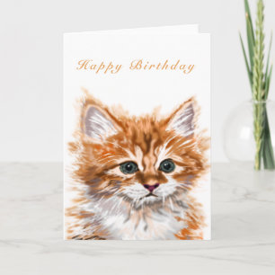 Carte d'anniversaire mignonne bébé chat avec texte