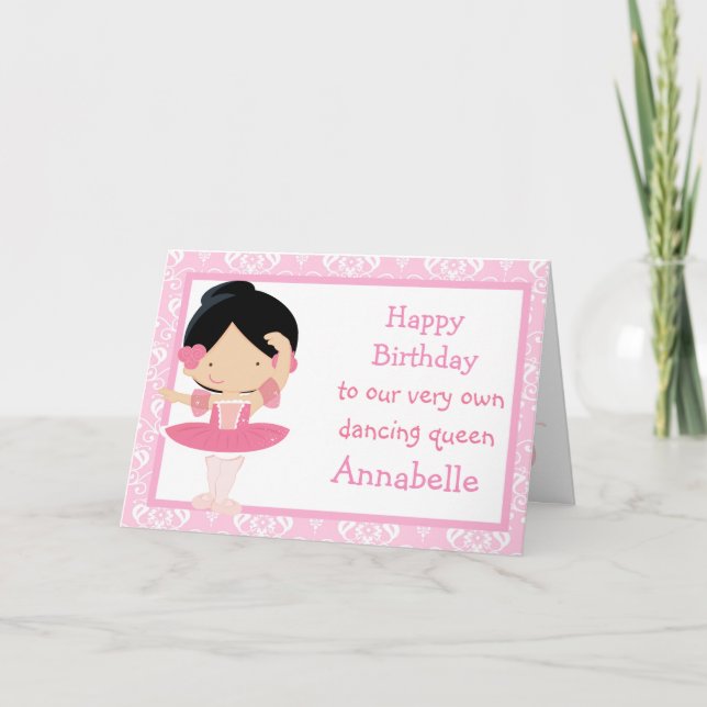 Carte d'anniversaire mignonne Black Haired Balleri (Devant)