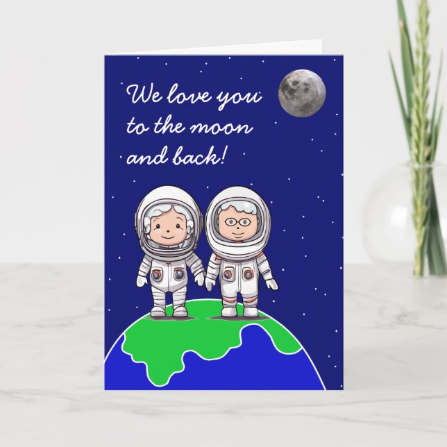 Carte d'anniversaire mignonne de grands-parents pa (Devant)