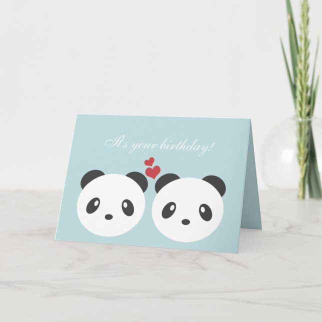 Carte d'anniversaire mignonne de panda (Devant)