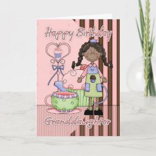 Carte d'anniversaire mignonne de petite-fille -