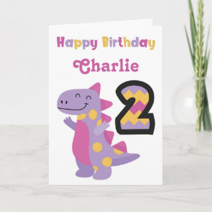 Carte d'anniversaire mignonne Dinosaur 2e