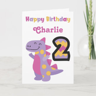 Carte d'anniversaire mignonne Dinosaur 2e