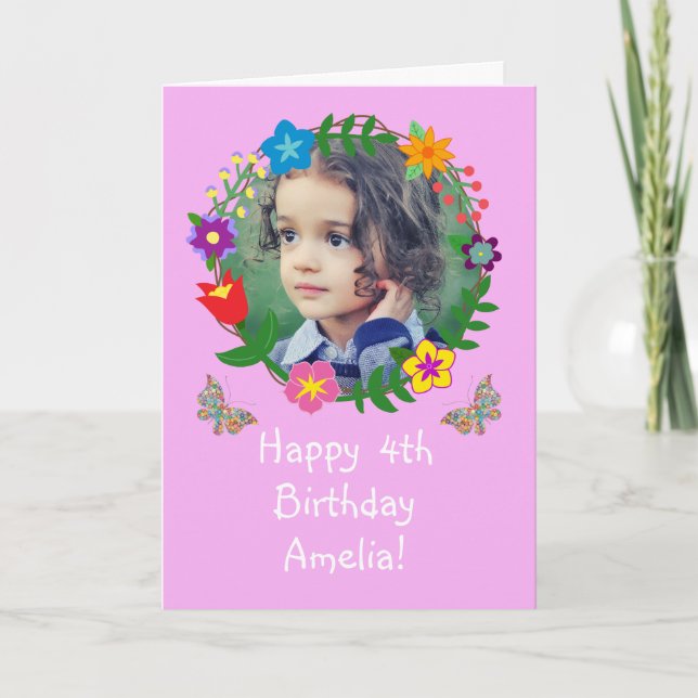Carte d'anniversaire mignonne Enfants Filles Papil (Devant)