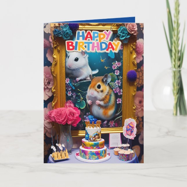 Carte d'anniversaire mignonne et drôle avec des ha (Devant)