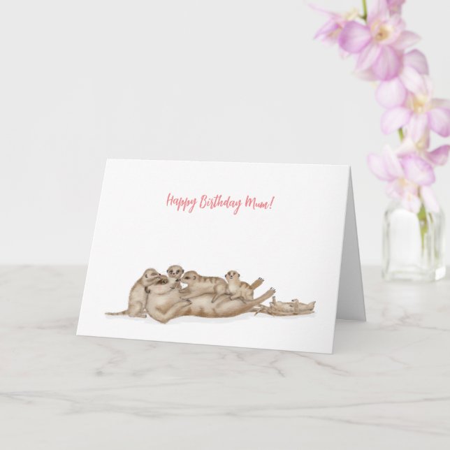 Carte d'anniversaire mignonne meerkats pour maman (Orchidée)