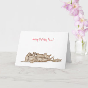 Carte d'anniversaire mignonne meerkats pour maman
