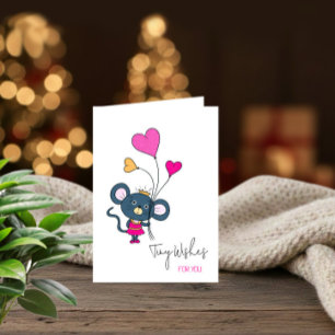 Carte d'anniversaire Mignonne Souris pour Fille